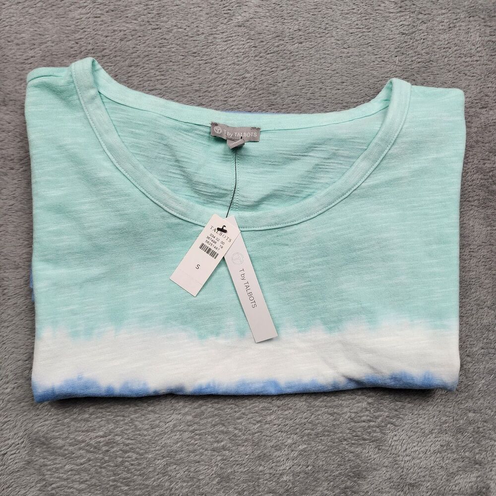 T by Talbots Womens S Tie Dye Sleeveless Top 100% Cotton NWT Casual Summer Tee
